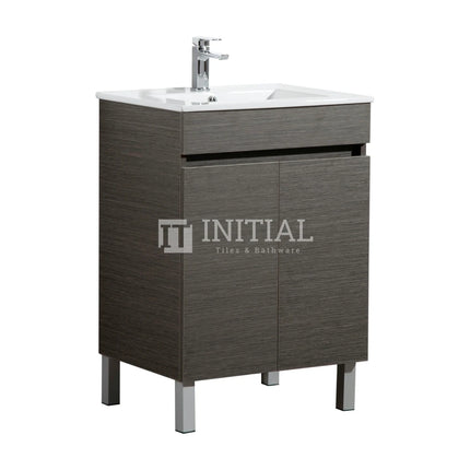 Essence Wood Grain Freestanding Vanity with 2 Doors Dark Brown 590W X 860H X 455D ,