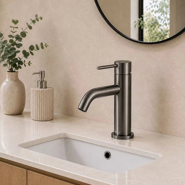 Fienza Kaya Basin Mixer Tap Gun Metal Grey, 3 Sizes ,