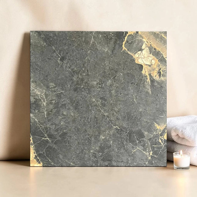Marble Look Morris Black Matte ,