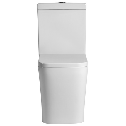 Kubic Box Rim Flush Pan Back to Wall Toilet Suite Ceramic White 665X380X840 ,