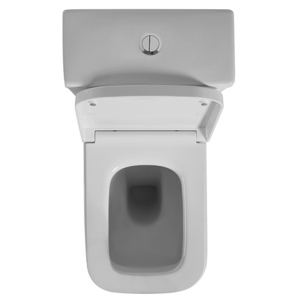 Kubic Box Rim Flush Pan Back to Wall Toilet Suite Ceramic White 665X380X840 ,