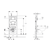 Fienza Geberit Sigma Duofix 8 In Wall Cistern for Wall Hung Pan ,