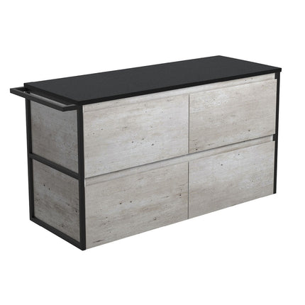 Fienza Amato Industrial 1200 Wall Hung Cabinet, Solid Drawers, Bevelled Edge , Cabinet Only 1 Frame & 1 Towel Rail