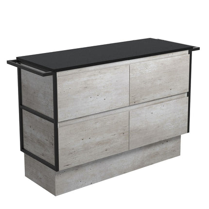 Fienza Amato Industrial 1200 Cabinet on Kickboard, Solid Panels, Bevelled Edge , Cabinet Only Matte Black Towel Rails