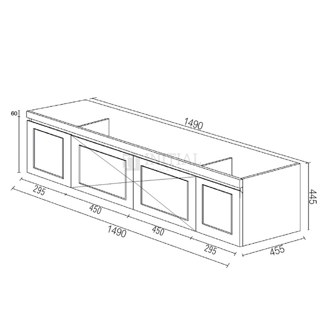 Hampton Mark ll Wall Hung Vanity Matt Grey 2 Soft Closing Shaker Drawers and Doors 1500W X 455D X 445H ,