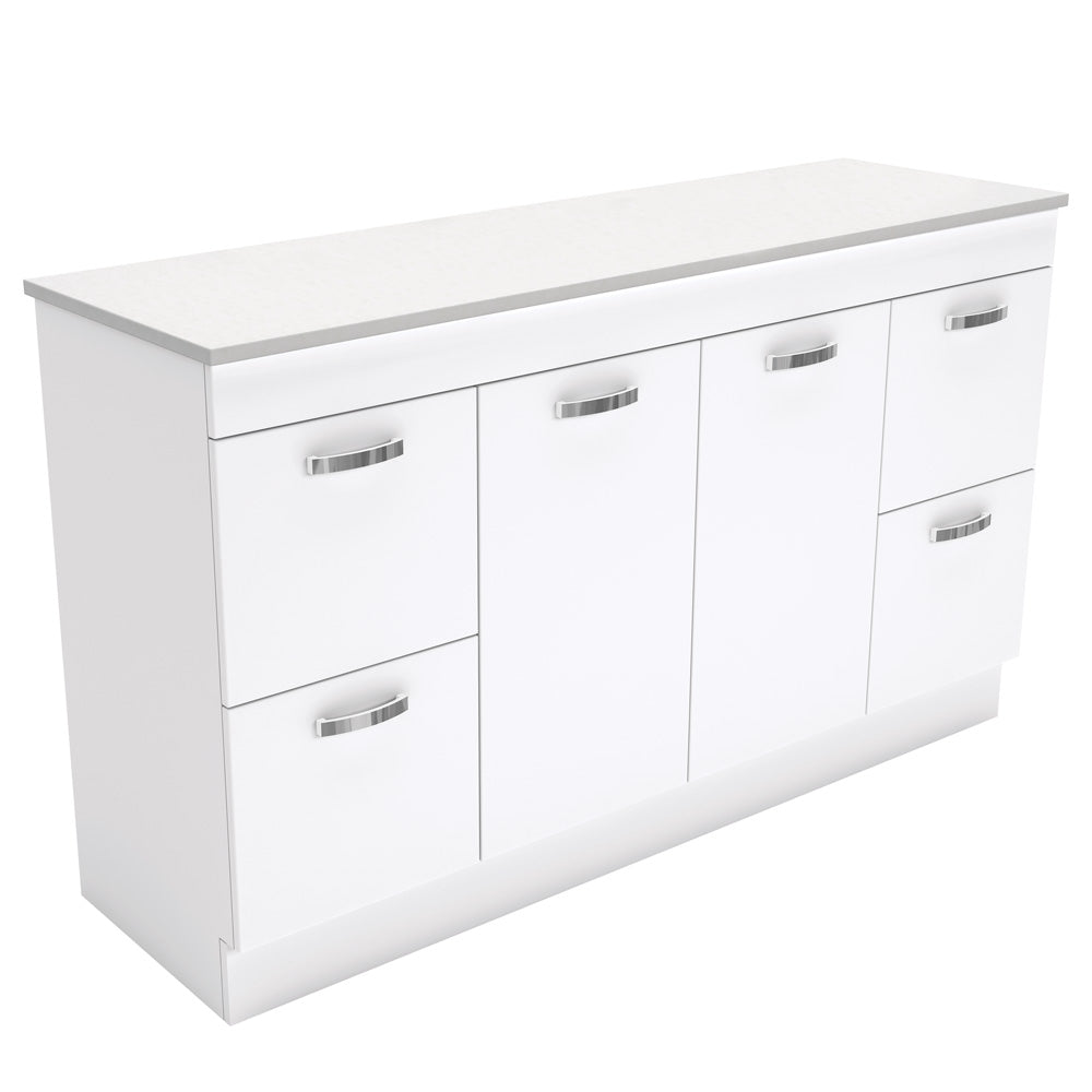 Fienza UniCab Gloss White 1500 Cabinet on Kickboard, Solid Doors , Cabinet Only Cabinet Only