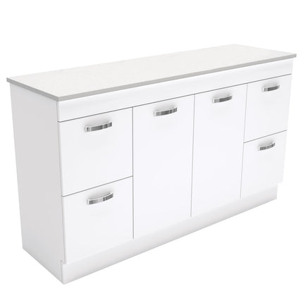 Fienza UniCab Gloss White 1500 Cabinet on Kickboard, Solid Doors , Cabinet Only Cabinet Only