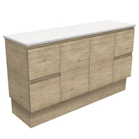 Fienza Edge Scandi Oak 1500 Cabinet on Kickboard, Solid Doors, Bevelled Edge , Cabinet Only Cabinet Only
