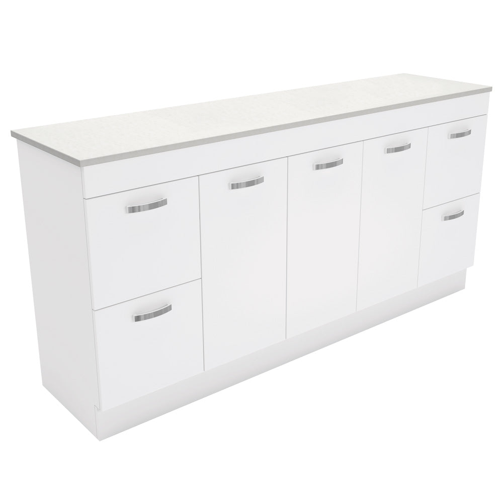 Fienza UniCab Gloss White 1800 Cabinet on Kickboard, Solid Doors , Cabinet Only Cabinet Only