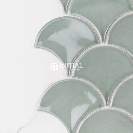 Feature Mosaic Shell Fish Scale Mosaic Gloss Water Green 259X273 ,