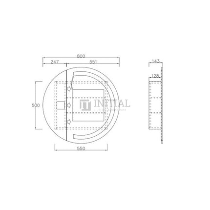 Otti Medina LED Shaving Cabinet 800X800X130 ,