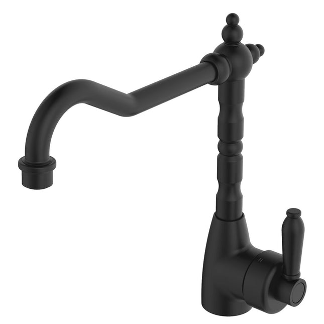 Eleanor Shepherds Crook Kitchen Sink Mixer Matte Black ,