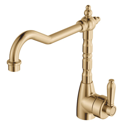 Eleanor Shepherds Crook Kitchen Sink Mixer Urban Brass Handle ,