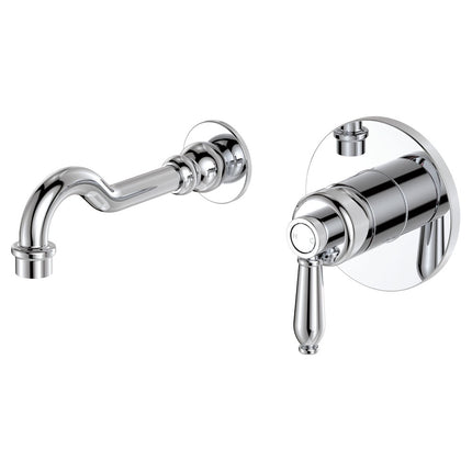 Fienza Eleanor Wall Basin Mixer Set Chrome, 215mm Outlet , Default Title