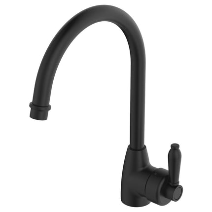 Eleanor Gooseneck Kitchen Mixer Matte Black ,