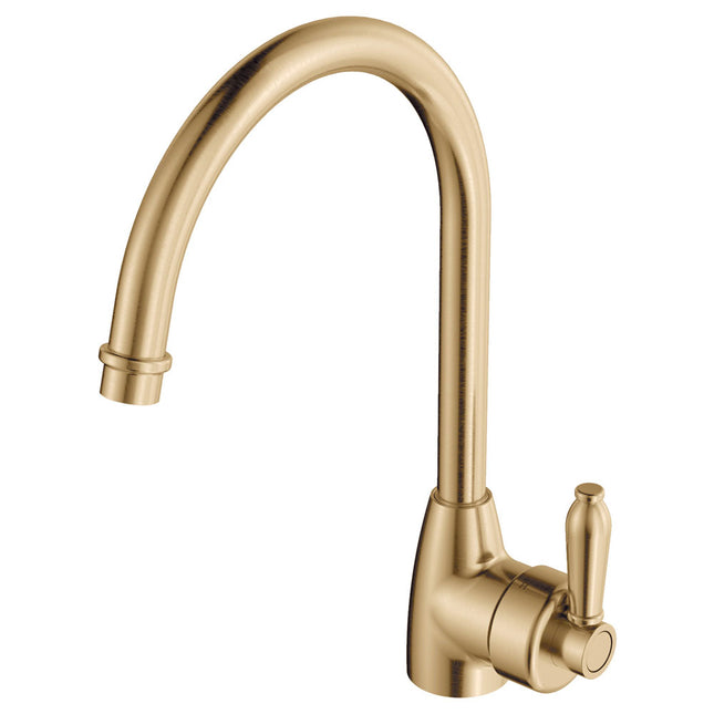 Eleanor Gooseneck Kitchen Mixer Urban Brass ,