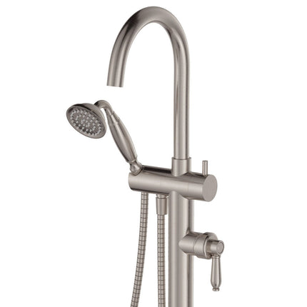 Eleanor Floor Mixer and Shower Brushed Nickel Handle ,