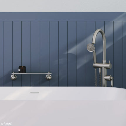 Eleanor Floor Mixer and Shower Brushed Nickel Handle ,