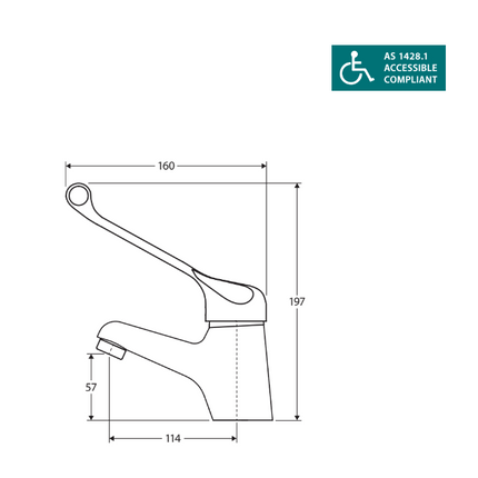 Fienza Accessible Toilet Care Kit 2 with Left Hand 40° Rail ,