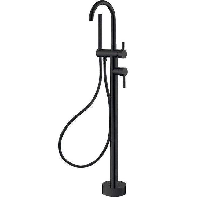 Hustle Floor Mounted Bath Mixer with Hand Shower Matte Black ,