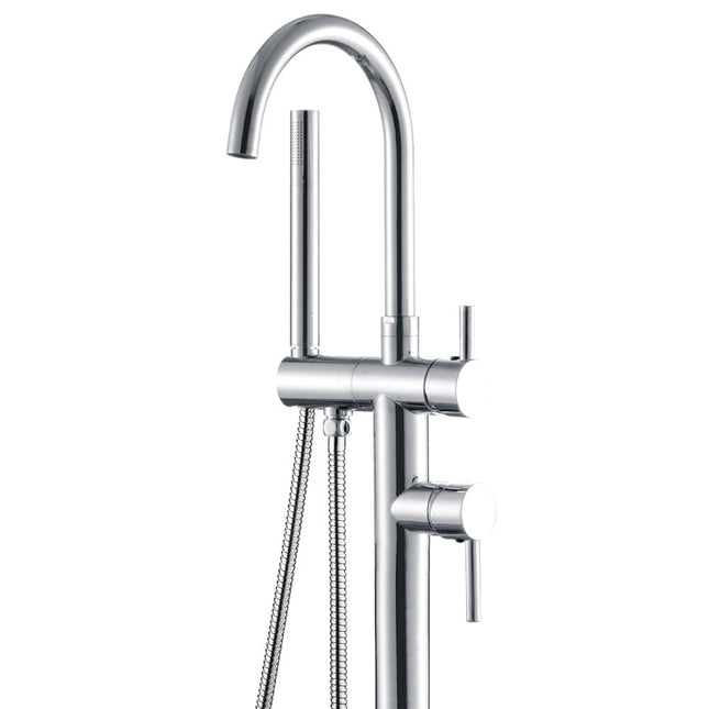 Isabella Floor Mounted Bath Mixer with Hand Shower ,