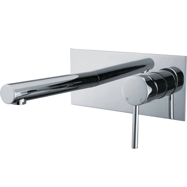 Fienza Isabella Chrome Wall Basin Mixer Tap With Spout ,