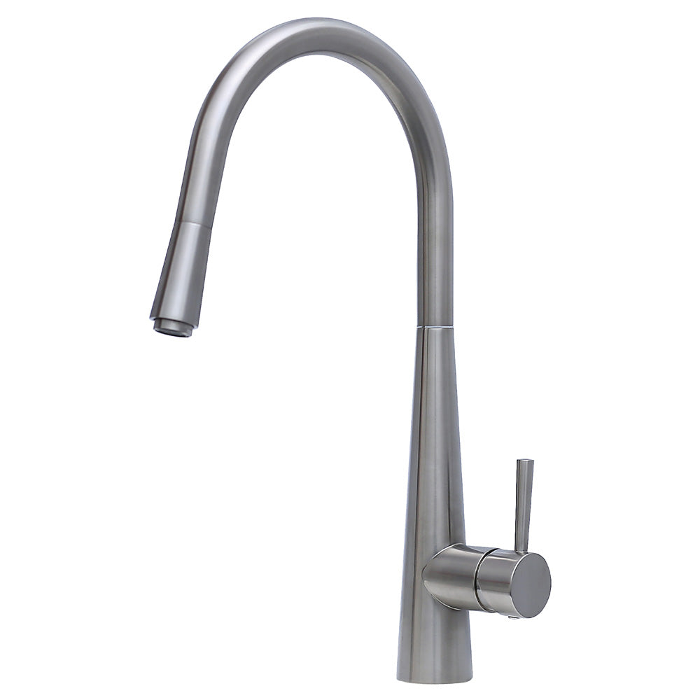 Isabella Deluxe Gooseneck Pull Out Kitchen Mixer Brushed Nickel ,