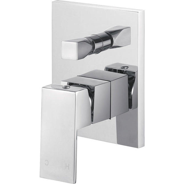 Fienza Jet Chrome Wall Shower Diverter Mixer, Square Design ,