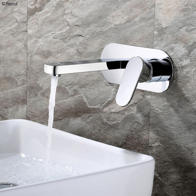 Fienza Empire Chrome Wall Mounted Basin Mixer With Spout ,