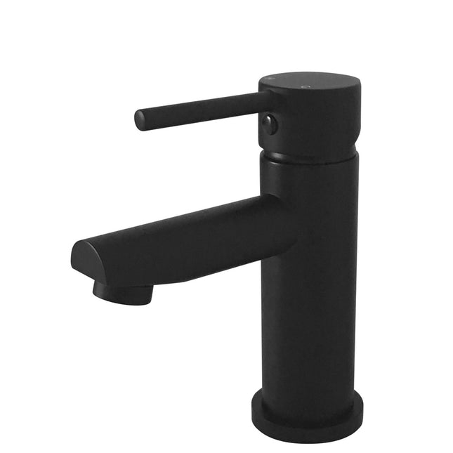 Fienza Hustle Short Matte Black Basin Mixer Tap, 35mm High ,