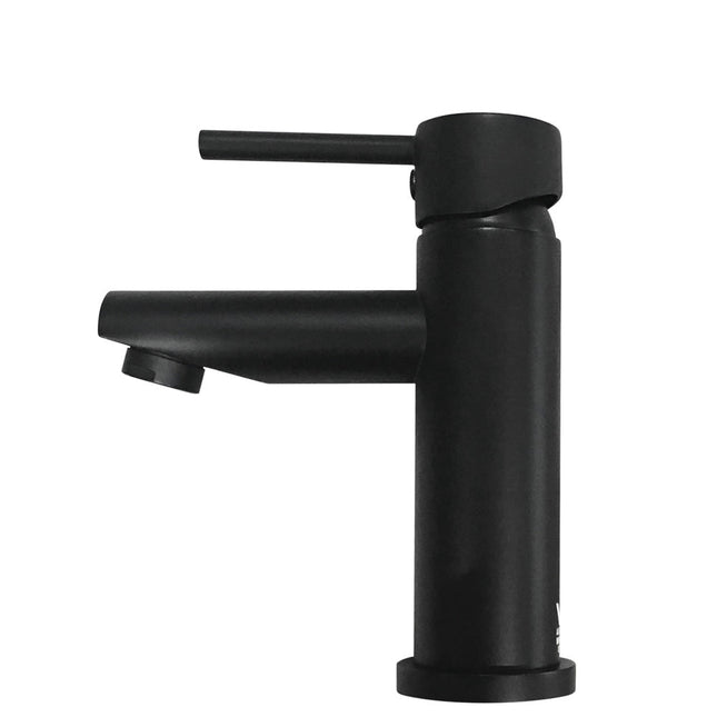 Fienza Hustle Short Matte Black Basin Mixer Tap, 35mm High ,