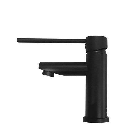 Fienza Hustle Care Short Matte Black Basin Mixer Tap ,