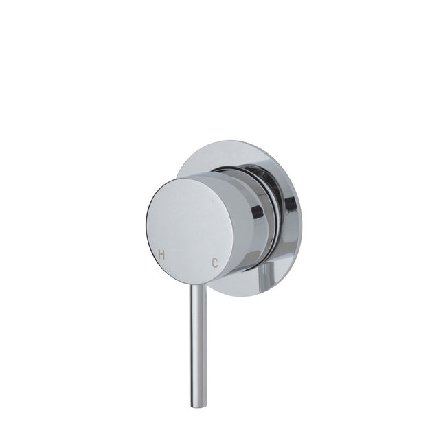 Fienza Kaya Chrome Wall Shower Mixer, Round Plate , Small Plate