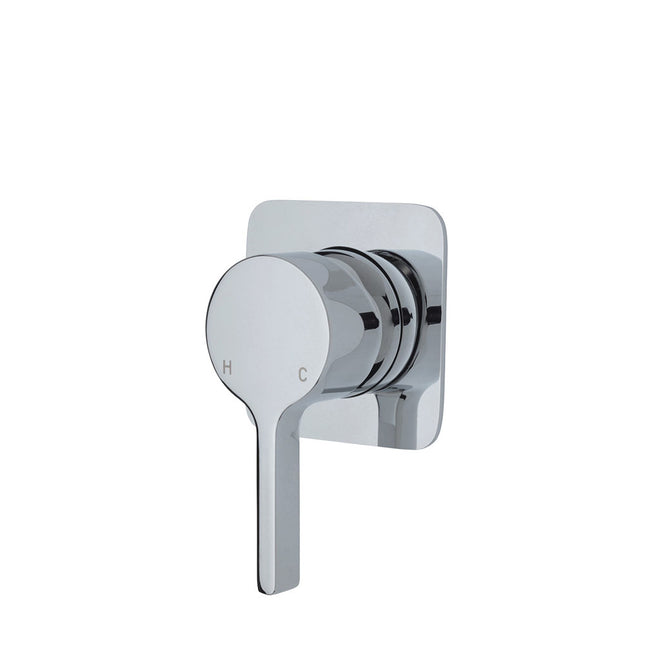 Fienza Sansa Chrome Wall Shower Mixer, Square Plate ,