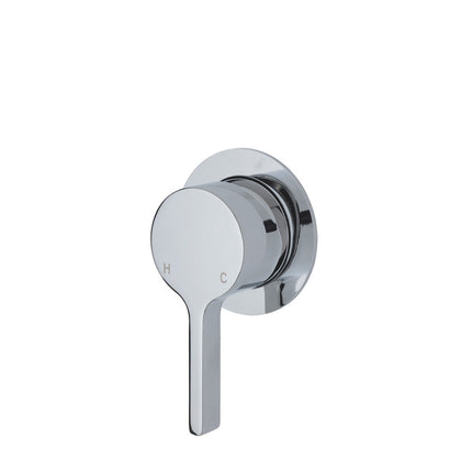 Fienza Sansa Chrome Wall Shower Mixer, Small Round Plate ,