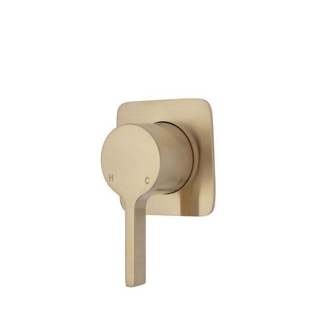 Fienza Sansa Gold Wall Shower Mixer, Soft Square Plate ,