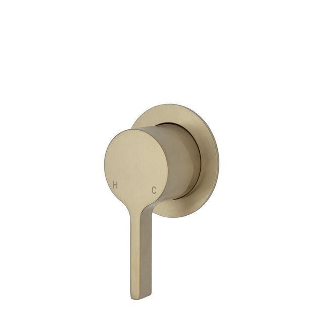 Fienza Sansa Gold Wall Shower Mixer, Small Round Plate ,