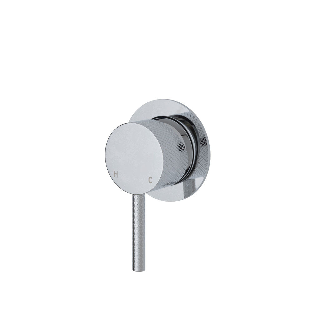 Fienza Axle Chrome Wall Shower Mixer, Round Plate , Small Plate