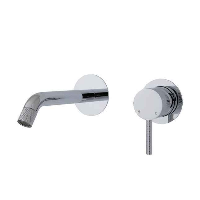 Fienza Axle Bath/Wall Basin Mixer Chrome, Round Plates , 160mm