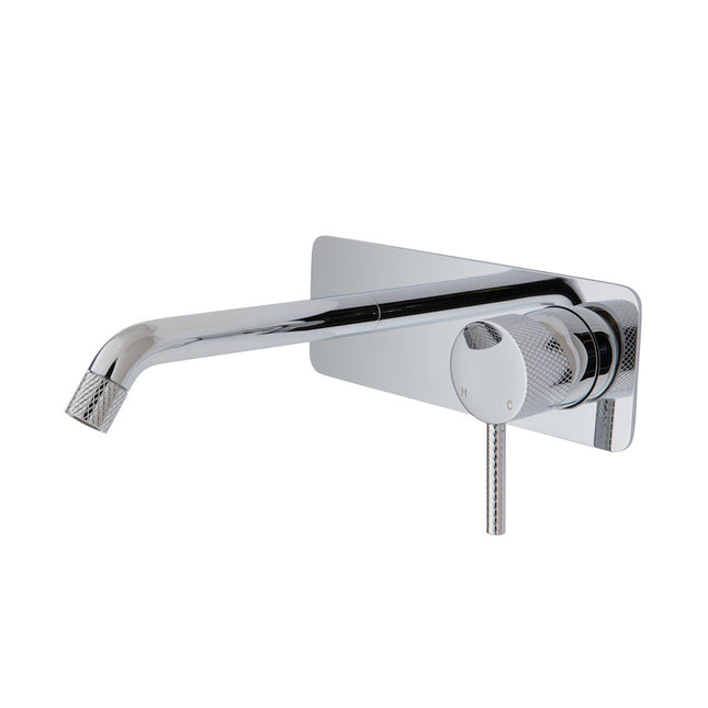 Fienza Axle Bath/Wall Basin Mixer Chrome, Square Plate , 160mm