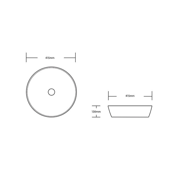 Above Counter Round Gloss Marble Carrara Surface Basin 415x415x130 ,