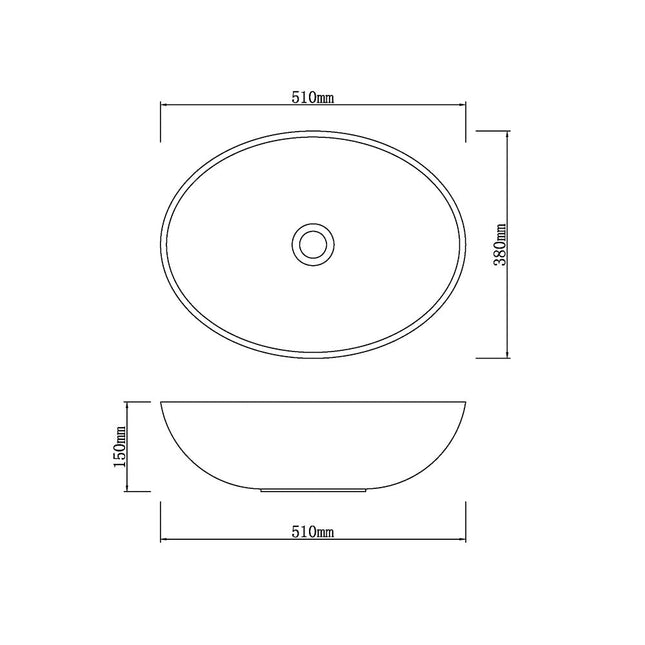 Above Counter Stone Basin Oval Marble Surface Basin 510x380x150 ,