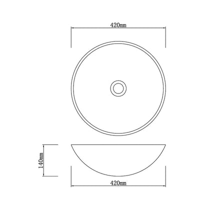 Above Counter Stone Basin Greyish Marble Surface Basin 420x420x140 ,