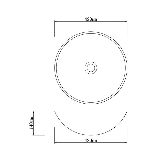 Above Counter Stone Basin Greyish Marble Surface Basin 420x420x140 ,