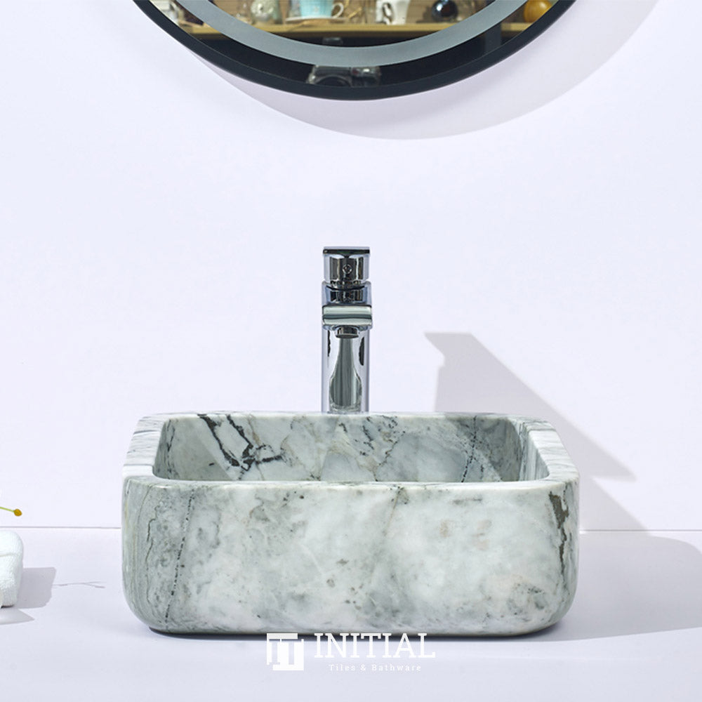 Square Above Counter Marble Surface Stone Basin 400x400x140 ,