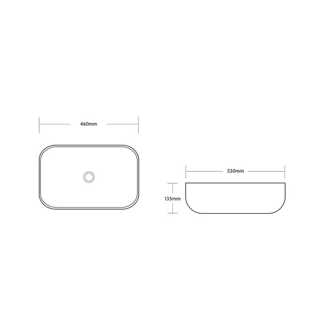 Above Counter Gloss Marble Oak Surface Rectangle Curved Rim Ceramic Basin 505x400x140 ,