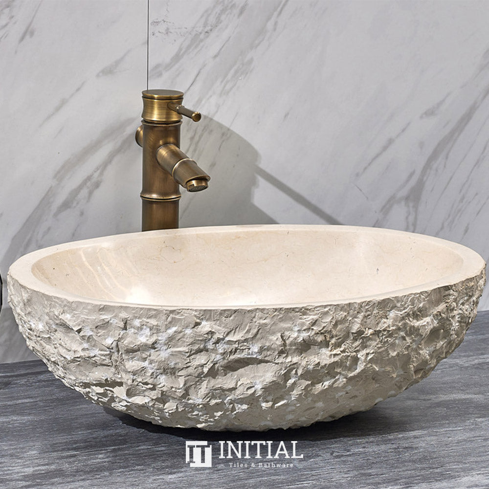 Above Counter Basin Oval Marble Surface Stone Basin 510x360x160 ,