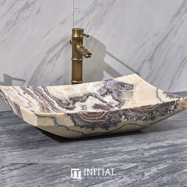 Above Counter Stone Basin Purple Onyx Surface Basin 550x380x140 ,