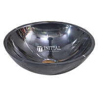 Round Above Counter Basin Gloss Black Marble Surface Stone Basin 420x420x140 ,