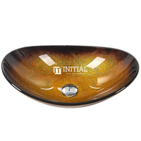 Above Counter Tempered Glass Basin Oval Colourful Basin 545x370x155 ,